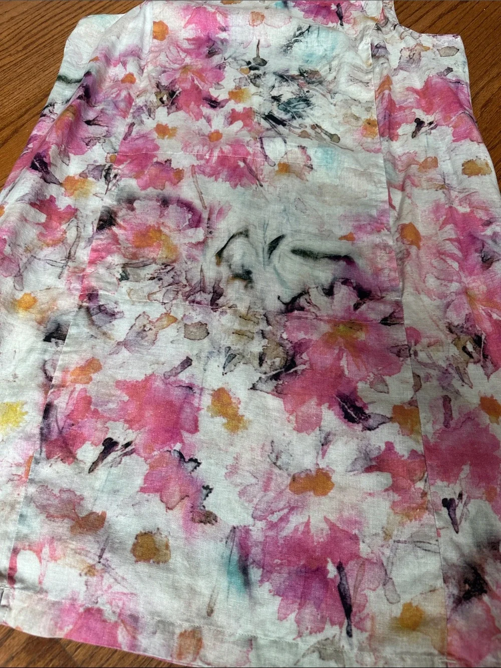 J. Jill Floral Linen Mini Dress in Pink, White, Yellow